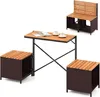 COSTWAY Gartenmöbel Sets 4 tlg., 2 in 1 Gartenbank, Produktbild-Vorschau 1