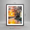 Gerahmtes Poster - Schwarzer Rahmen - Fluss Sonne Bäume - Produktbild-Vorschau 5