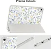 A collage of images showing a floral-patterned tablet case, with close-ups of the camera cutout and ports. Anteprima dell’immagine prodotto