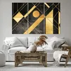 Bild auf Leinwand - Leinwandbild - 3 Teile - Golden Schwarz Produktbild-Vorschau 6