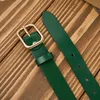 Damen Ledergürtel 90 cm schmal grün mit goldener Schnalle Produktbild-Vorschau 4