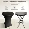 IvoQ 2er Set Stehtische Schwarz – Inklusive 2 schwarzer Produktbild-Vorschau 4