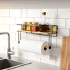 Vilde | Papieren handdoekhouder - met plank - zwart - van Productafbeelding-voorbeeld 2