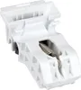 A white plastic appliance part with a metal spring is shown against a white background. Produktbild-Vorschau