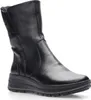 A studio shot of a black leather boot. Podgląd zdjęcia produktu