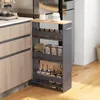 COSTWAY, 4-laags, rollende opbergwagen, 20 cm smalle Productafbeelding-voorbeeld 2