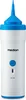 A white and blue handheld vacuum cleaner with a blue nozzle. Produktbild-Vorschau
