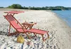 Liegestuhl rot-weiß Gartenliege Sonnenliege Deckchair Buche Produktbild-Vorschau 3