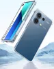 A clear phone case is shown with a phone inside, set against a backdrop of icy mountains and water. Produktbild-Vorschau