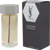 A bottle of Yves Saint Laurent L'Homme Eau de Toilette and its packaging are displayed side-by-side against a white background. Podgląd zdjęcia produktu