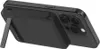 A black iPhone with a black battery pack attached to the back, propped up by a kickstand. Voir les images du produit