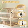 PawHut Hamsterkäfig aus Holz 3 Etagen Nagarium Nagerkäfig Produktbild-Vorschau 8