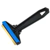 A black and blue ice scraper with a brass blade is shown against a white background. Produktbild-Vorschau