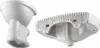 Two views of a white ceramic toilet bowl base, one from the side and one from underneath. Produktbild-Vorschau
