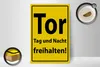 Holzschild Hinweis 20x30cm Tor Tag und Nacht freihalten Produktbild-Vorschau 2