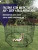 A black metal pet playpen is set up on a grassy lawn, with a rabbit and three guinea pigs inside. Produktbild-Vorschau