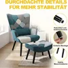 Patchwork Ohrensessel mit Hocker Massivholzbeine Produktbild-Vorschau 4