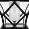 Close-up view of a solar garden lantern's textured glass and black metal frame. Náhled obrázku produktu