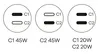 Caricabatterie da auto Cubenest PD 45W 2xUSB-C E2C0 - nero Anteprima dell’immagine prodotto 5