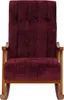 A burgundy upholstered rocking chair with a wooden frame. Anteprima dell’immagine prodotto