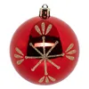 A single red Christmas ornament with gold glitter snowflake design, on a white background. Produktbild-Vorschau