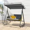 Outsunny Hollywoodschaukel Rattan 2-Sitzer Gartenschaukel Produktbild-Vorschau 3