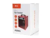 The image shows the retail packaging of a Perel fan heater. Produktbild-Vorschau