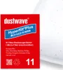 A red package with product information and a white vacuum cleaner bag. Produktbild-Vorschau