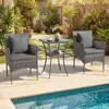 COSTWAY Set di mobili da giardino in polyrattan 3 pezzi con Anteprima dell’immagine prodotto 8
