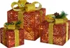vidaXL Set di decorazioni per scatole regalo 3 pz. Rosso Anteprima dell’immagine prodotto 1