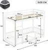 Merax Etagenbett 90x200cm mit Treppe und Zäune, Türchen und Produktbild-Vorschau 7