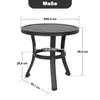 Outdoor-Beistelltisch aus Metall, 51 cm, rund, Schwarz Produktbild-Vorschau 3