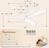 Stropní ventilátor AIORBER, s 52" dřevěnými lopatkami, Náhled obrázku produktu 5
