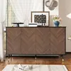 Merax Sideboard mit Fischgrätmuster, Kommode mit 4 Türen Produktbild-Vorschau 5