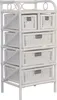 A white rattan storage unit with multiple drawers. Produktbild-Vorschau