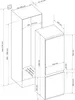 Diagram showing dimensions and installation requirements for a built-in refrigerator. Produktbild-Vorschau
