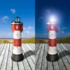 Solar Leuchtturm Roter Sand Höhe 78cm aus Polyresin mit Produktbild-Vorschau 1