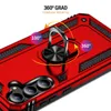 A red phone case with a rotating ring stand is shown with marketing text and graphics indicating its features. Produktbild-Vorschau