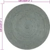 vidaXL Koberec ručně vyráběný z juty kulatý 120 cm olivově Náhled obrázku produktu 5