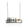 A hanging wine rack with bottles and glasses, set against a white background. Podgląd zdjęcia produktu