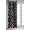A single curtain with a leaf pattern hanging in front of a window. Produktbild-Vorschau
