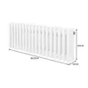 Radiatore tradizionale a 3 colonne - 300 x 832 mm - Bianco Anteprima dell’immagine prodotto 5