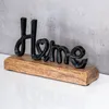 Aufsteller Home H11cm Schriftzug Schwarz Metall Holz Deko Produktbild-Vorschau 2