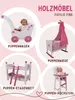 Carrozzina per bambole in legno, bianco/rosa Anteprima dell’immagine prodotto 5