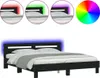 vidaXL Bettgestell mit Kopfteil und LED-Beleuchtung Schwarz Produktbild-Vorschau 9