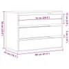 Cassettiera Bianca 80x41x58 cm in Legno Multistrato Anteprima dell’immagine prodotto 11