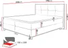 A diagram of a boxspring bed with dimensions. Náhľad obrázku produktu