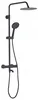 A black shower set with a rain shower head and a handheld shower head. Produktbild-Vorschau