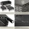 tectake® Aluminium Rattan Lounge Bellaria wetterfest und Produktbild-Vorschau 4
