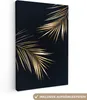 MuchoWow® - Leinwandbilder - Farne - Pflanzen - Gold, Produktbild-Vorschau 1